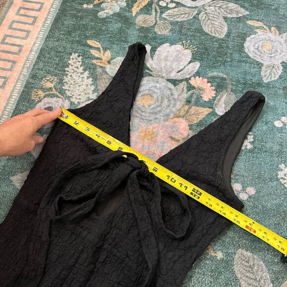 Tularosa Bobby Jumpsuit XS Black Sleeveless Halter Neck Crinkled Keyhole Stretch - Picture 16 of 16